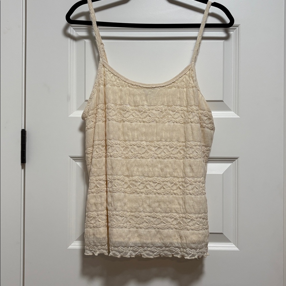 Torrid Cream Lace Detail Top